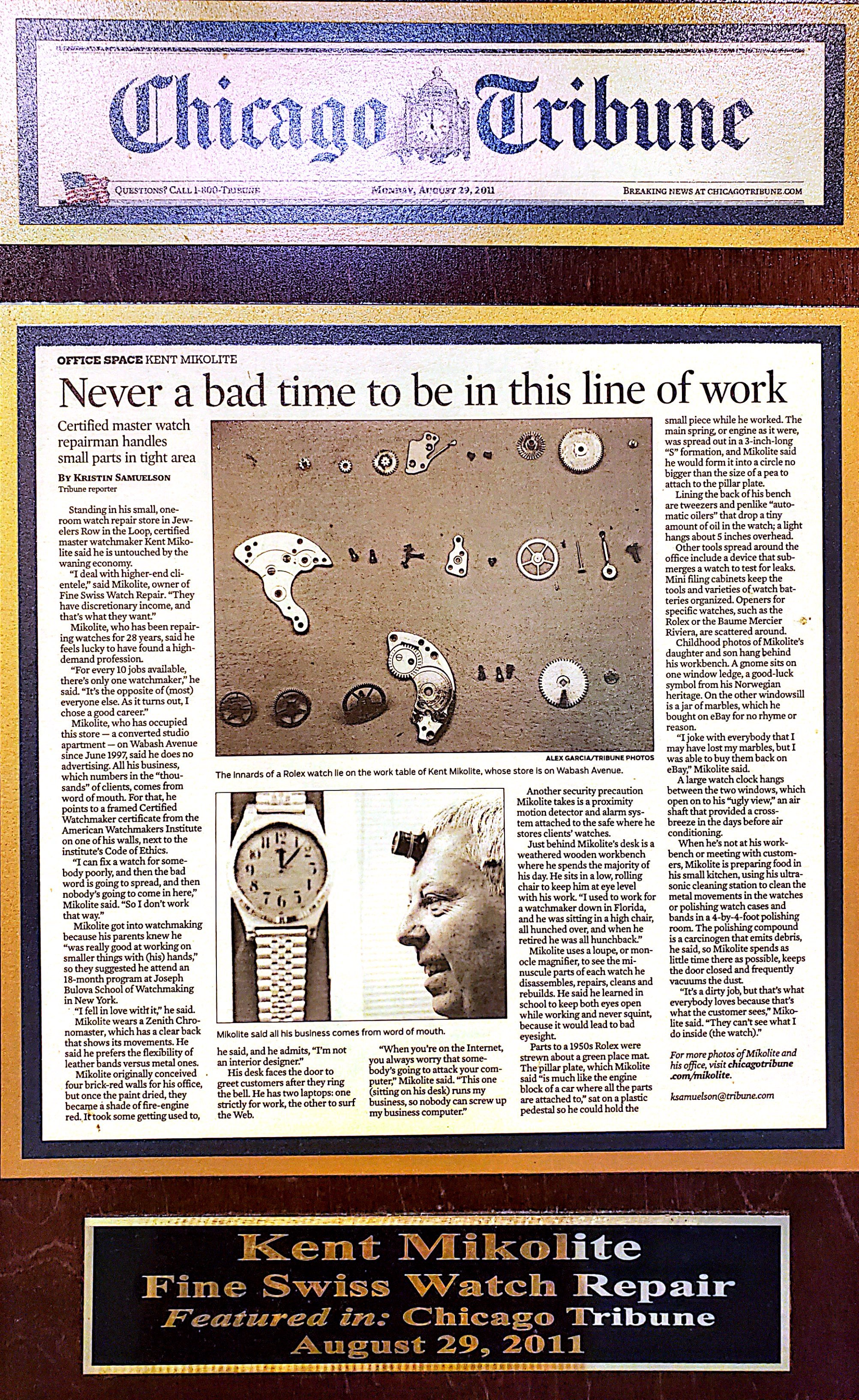 Chicago Tribune Feature